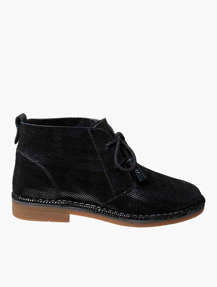 MyRunway Shop Hush Puppies Black Herringbone Cyra Ankle Boots